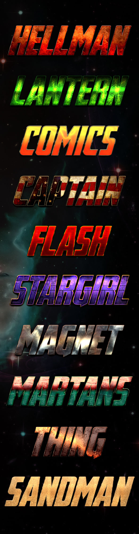 \ 10款炫酷游戏文字特效PS图层样式